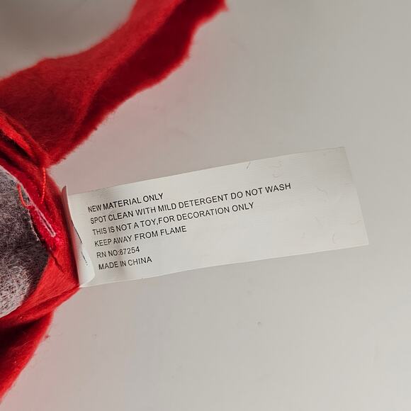 Red Christmas Stocking Glitter Silver Snowflakes 16" Hanging Holiday Decor - Picture 10 of 14